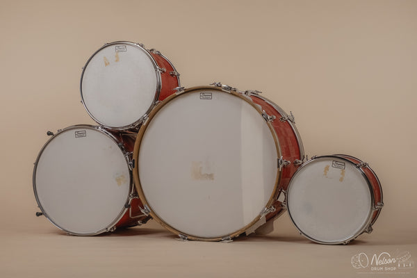 1970s Slingerland 'Super Rock' 51N in Red Aztec - 14x24, 9x13, 10x14, 16x18