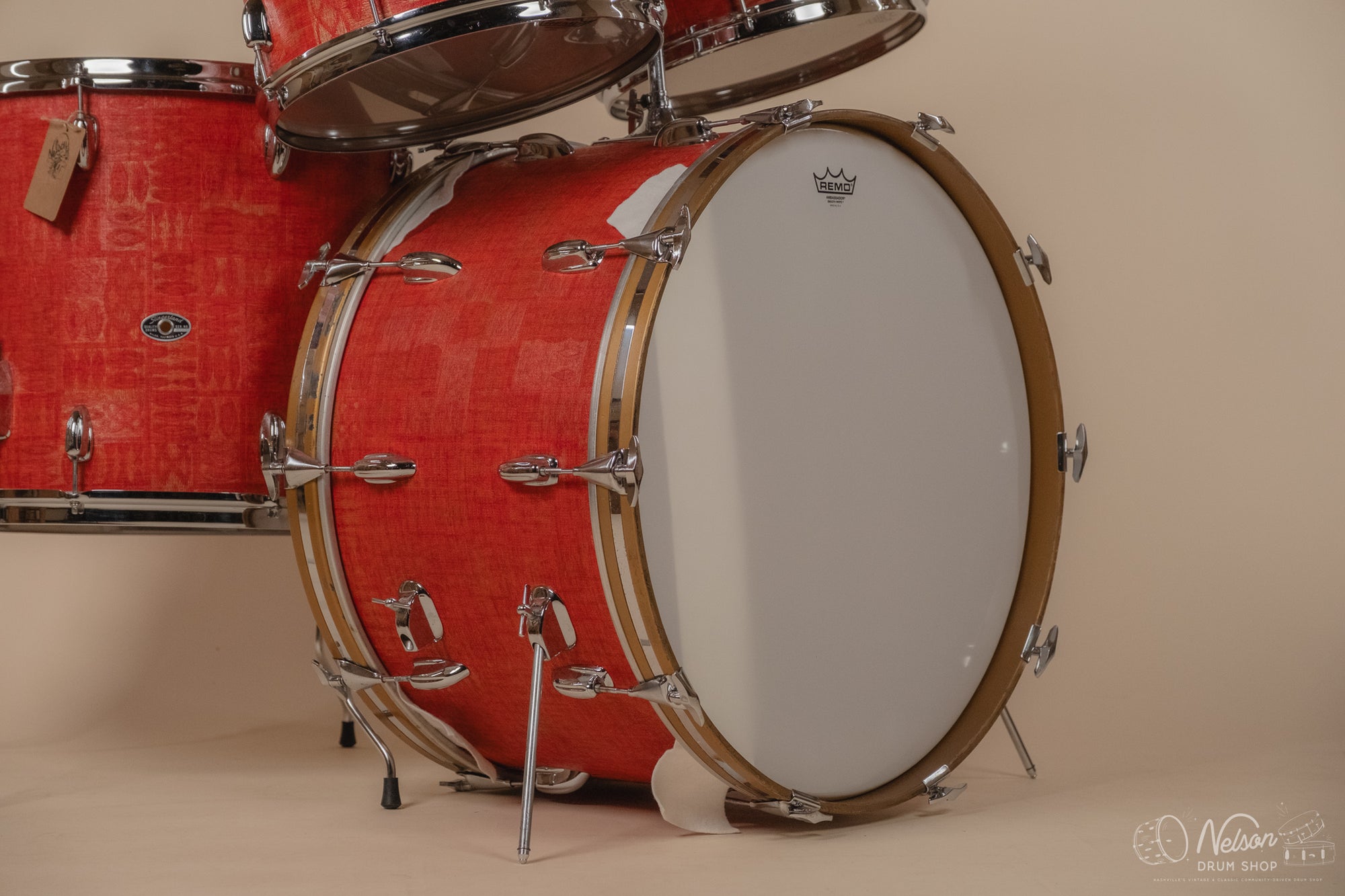 1970s Slingerland 'Super Rock' 51N in Red Aztec - 14x24, 9x13, 10x14, 16x18