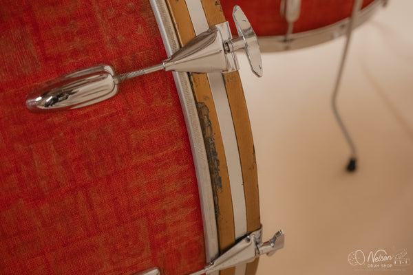 1970s Slingerland 'Super Rock' 51N in Red Aztec - 14x24, 9x13, 10x14, 16x18