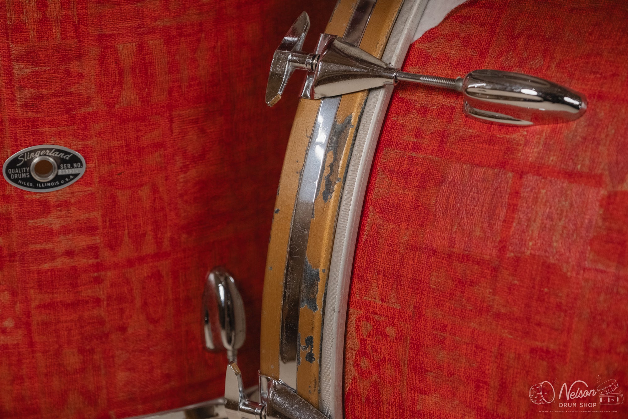 1970s Slingerland 'Super Rock' 51N in Red Aztec - 14x24, 9x13, 10x14, 16x18