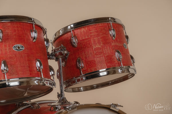 1970s Slingerland 'Super Rock' 51N in Red Aztec - 14x24, 9x13, 10x14, 16x18