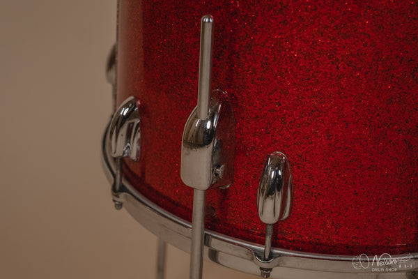 May 1962 Slingerland 'Modern Jazz Outfit' No. 9N in Red Sparkle - 14x20, 8x12, 14x14