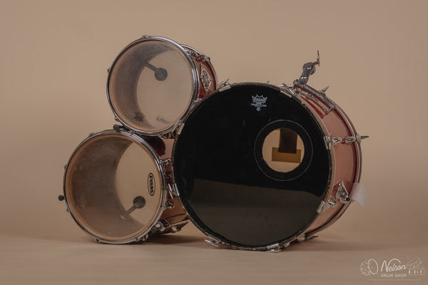 May 1962 Slingerland 'Modern Jazz Outfit' No. 9N in Red Sparkle - 14x20, 8x12, 14x14