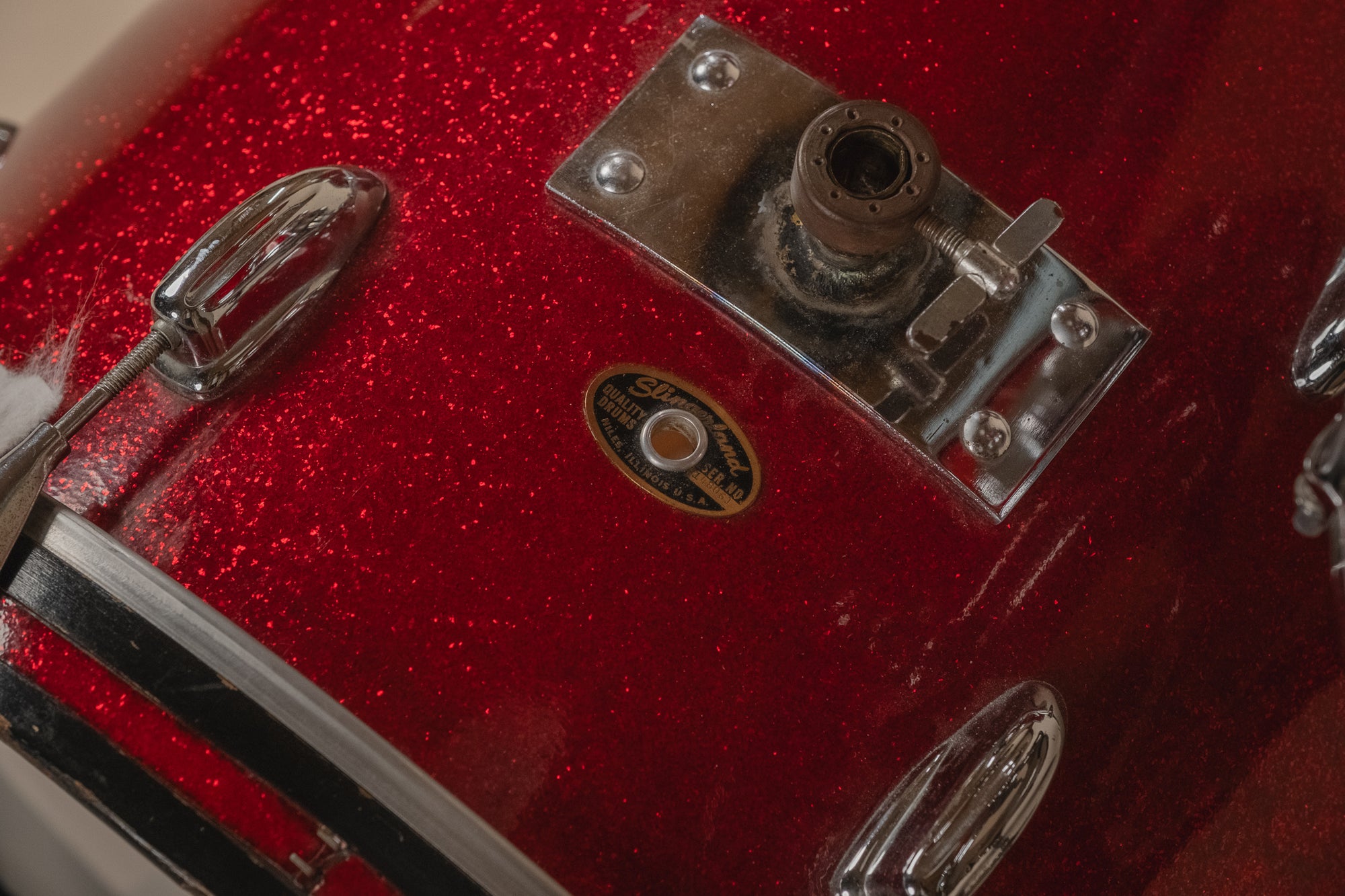 1966 Slingerland 'Modern Solo Outfit' No. 2RN in Red Sparkle -  8x12, 16x16, 14x20