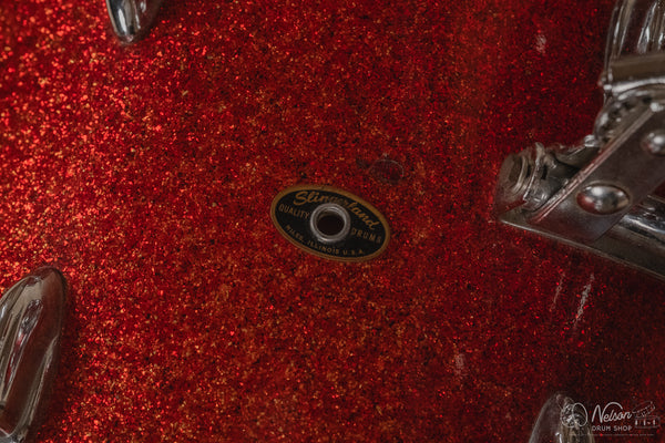 May 1962 Slingerland 'Modern Jazz Outfit' No. 9N in Red Sparkle - 14x20, 8x12, 14x14