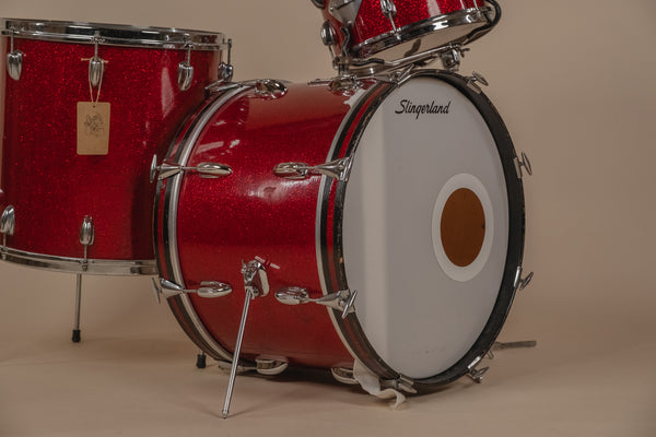 1966 Slingerland 'Modern Solo Outfit' No. 2RN in Red Sparkle -  8x12, 16x16, 14x20