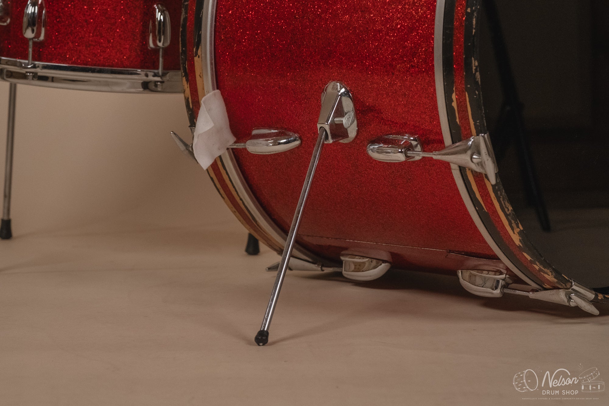 May 1962 Slingerland 'Modern Jazz Outfit' No. 9N in Red Sparkle - 14x20, 8x12, 14x14