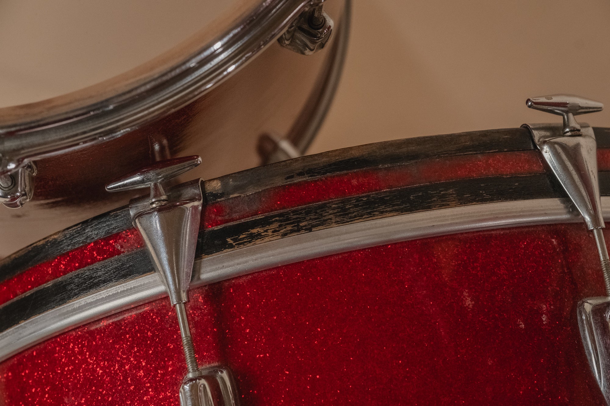 1966 Slingerland 'Modern Solo Outfit' No. 2RN in Red Sparkle -  8x12, 16x16, 14x20