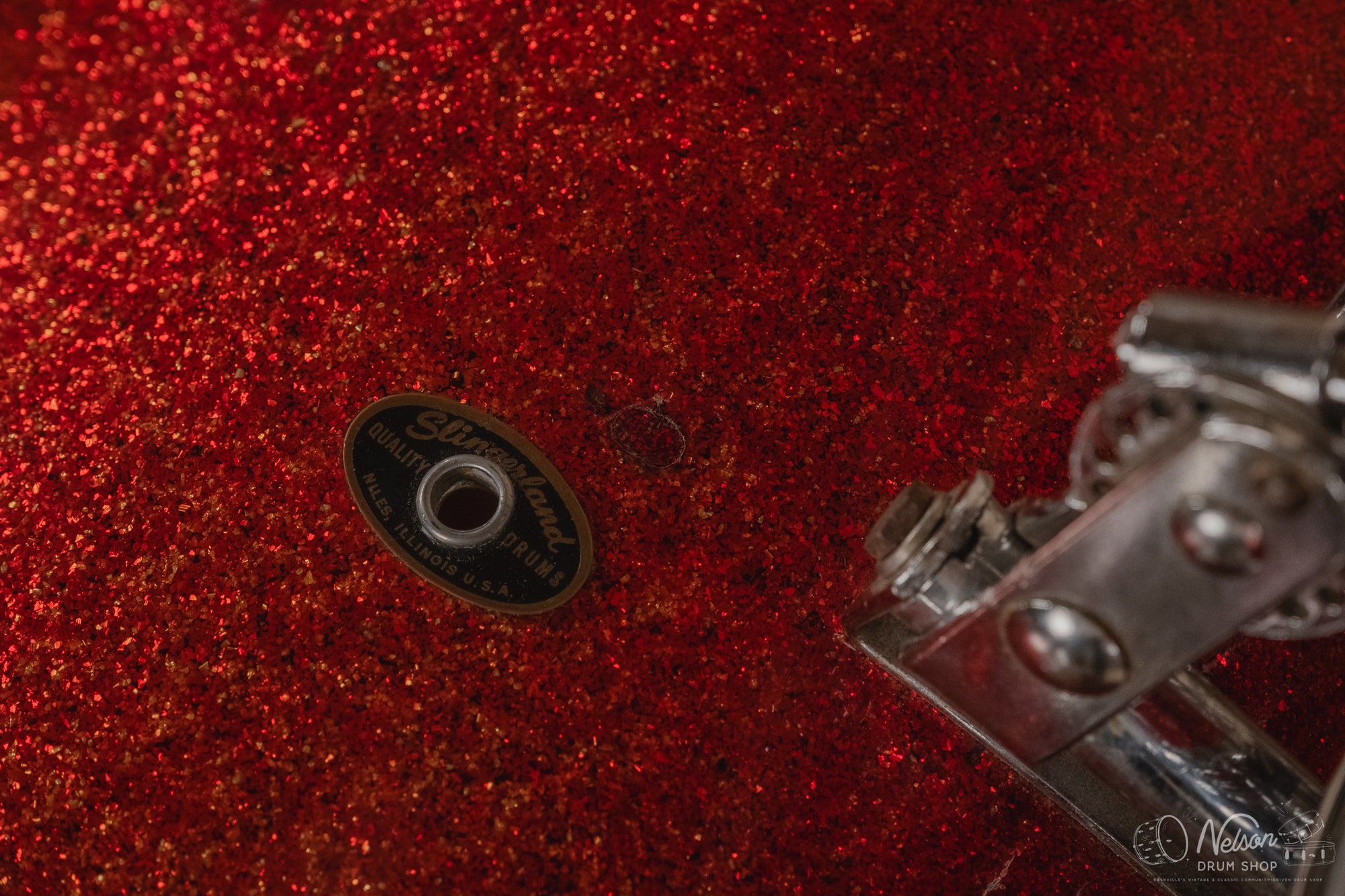 May 1962 Slingerland 'Modern Jazz Outfit' No. 9N in Red Sparkle - 14x20, 8x12, 14x14