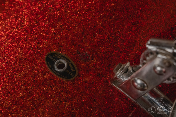 May 1962 Slingerland 'Modern Jazz Outfit' No. 9N in Red Sparkle - 14x20, 8x12, 14x14