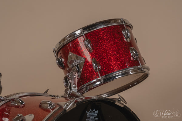May 1962 Slingerland 'Modern Jazz Outfit' No. 9N in Red Sparkle - 14x20, 8x12, 14x14