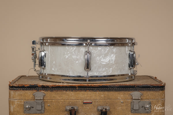 1960s Slingerland 'Deluxe Student' in White Marine Pearl - 5.5x14