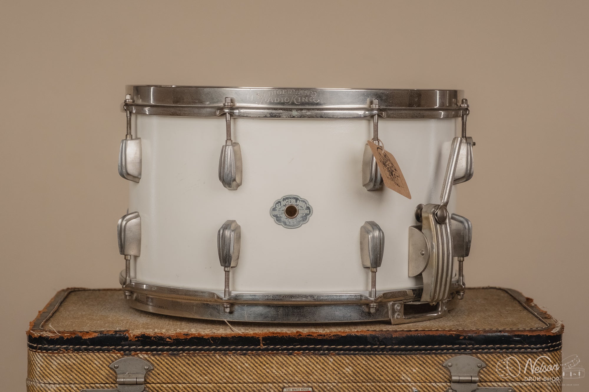 1944-45 Slingerland 'Super Radio King' refinished in White - 8x14