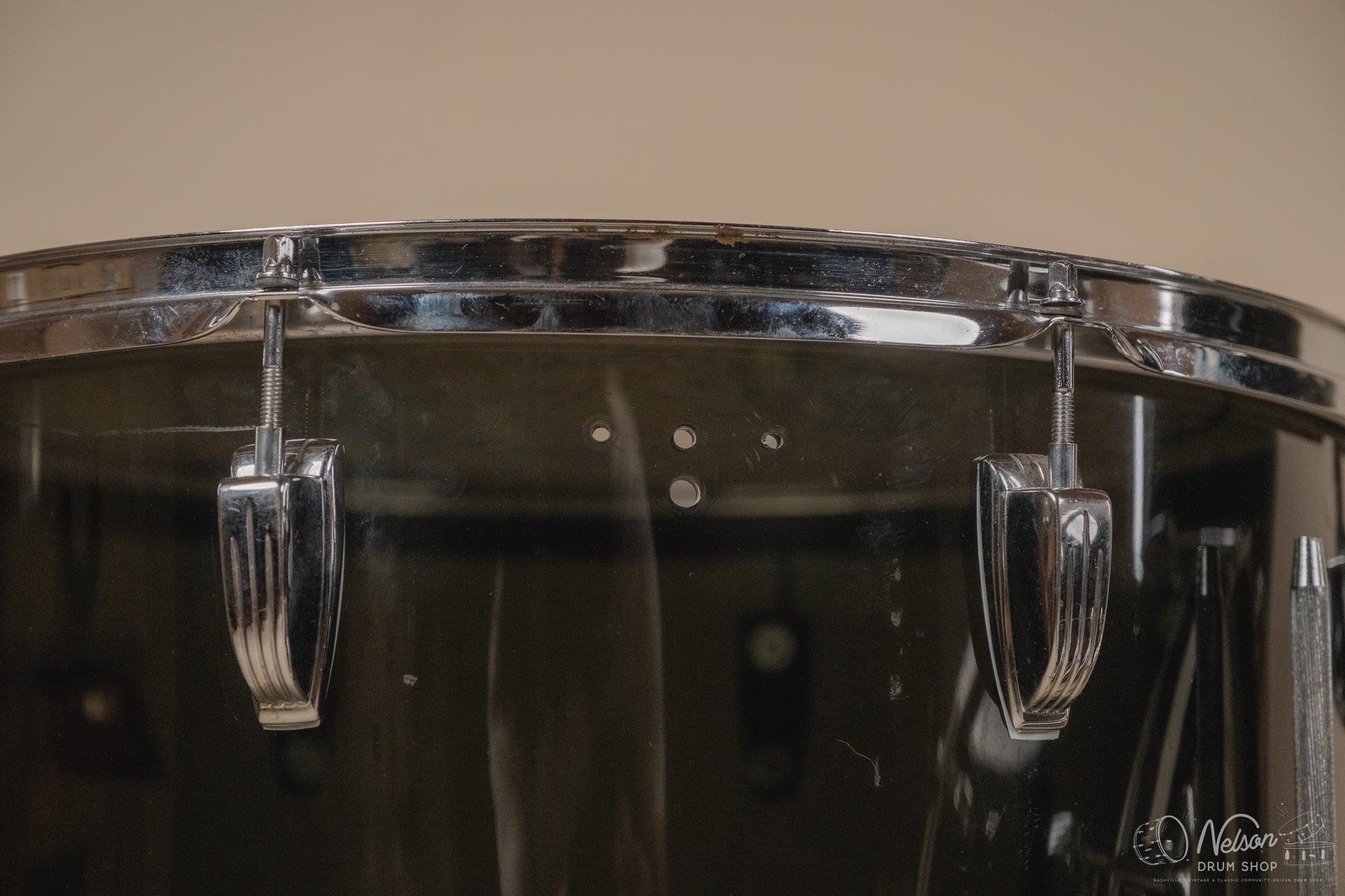 Late 1970s Ludwig Power Concert Kit in Smoke Vistalite - 16x24, 15x16, 16x18