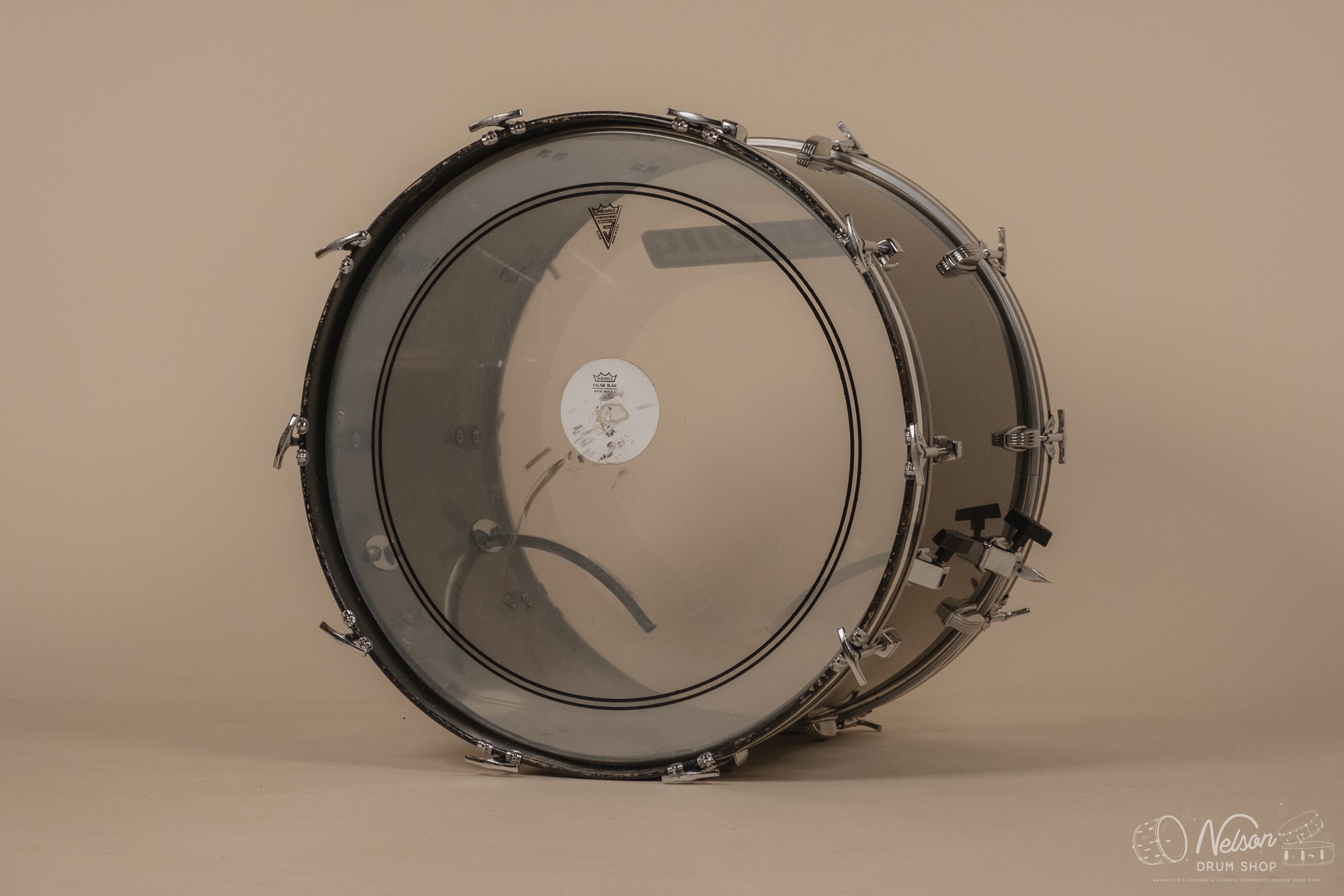 Late 1970s Ludwig Power Concert Kit in Smoke Vistalite - 16x24, 15x16, 16x18