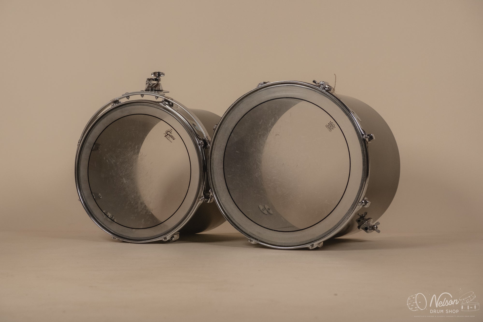 Late 1970s Ludwig Power Concert Kit in Smoke Vistalite - 16x24, 15x16, 16x18
