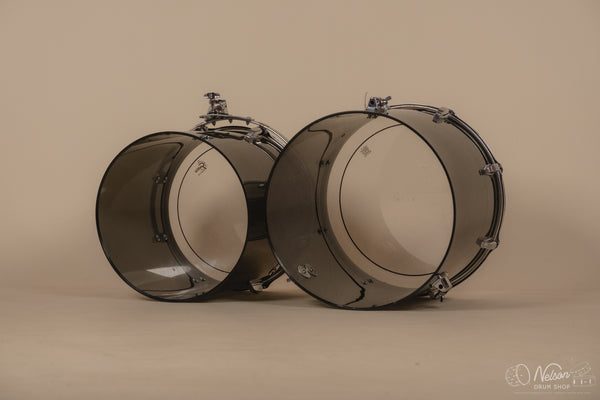Late 1970s Ludwig Power Concert Kit in Smoke Vistalite - 16x24, 15x16, 16x18