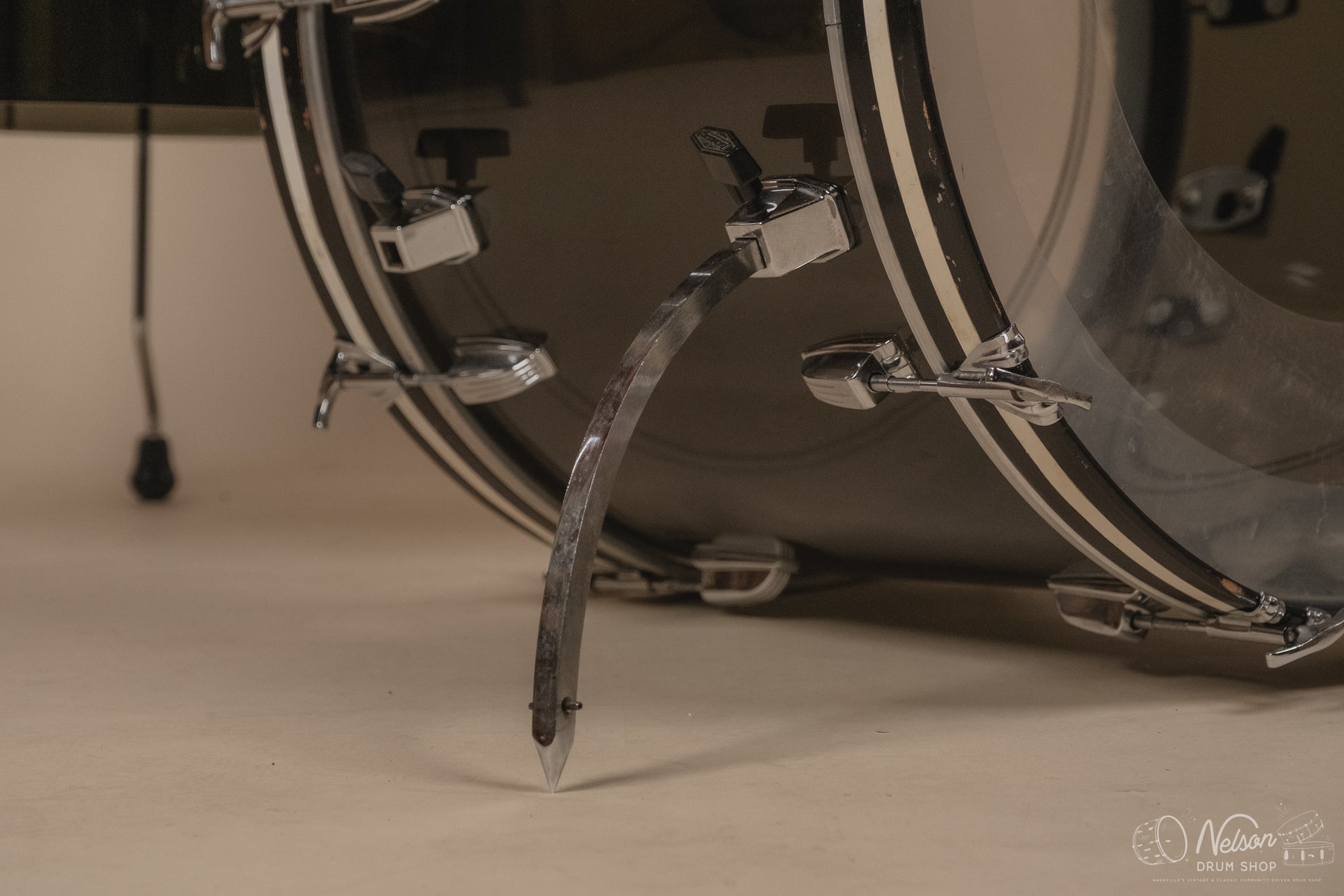 Late 1970s Ludwig Power Concert Kit in Smoke Vistalite - 16x24, 15x16, 16x18