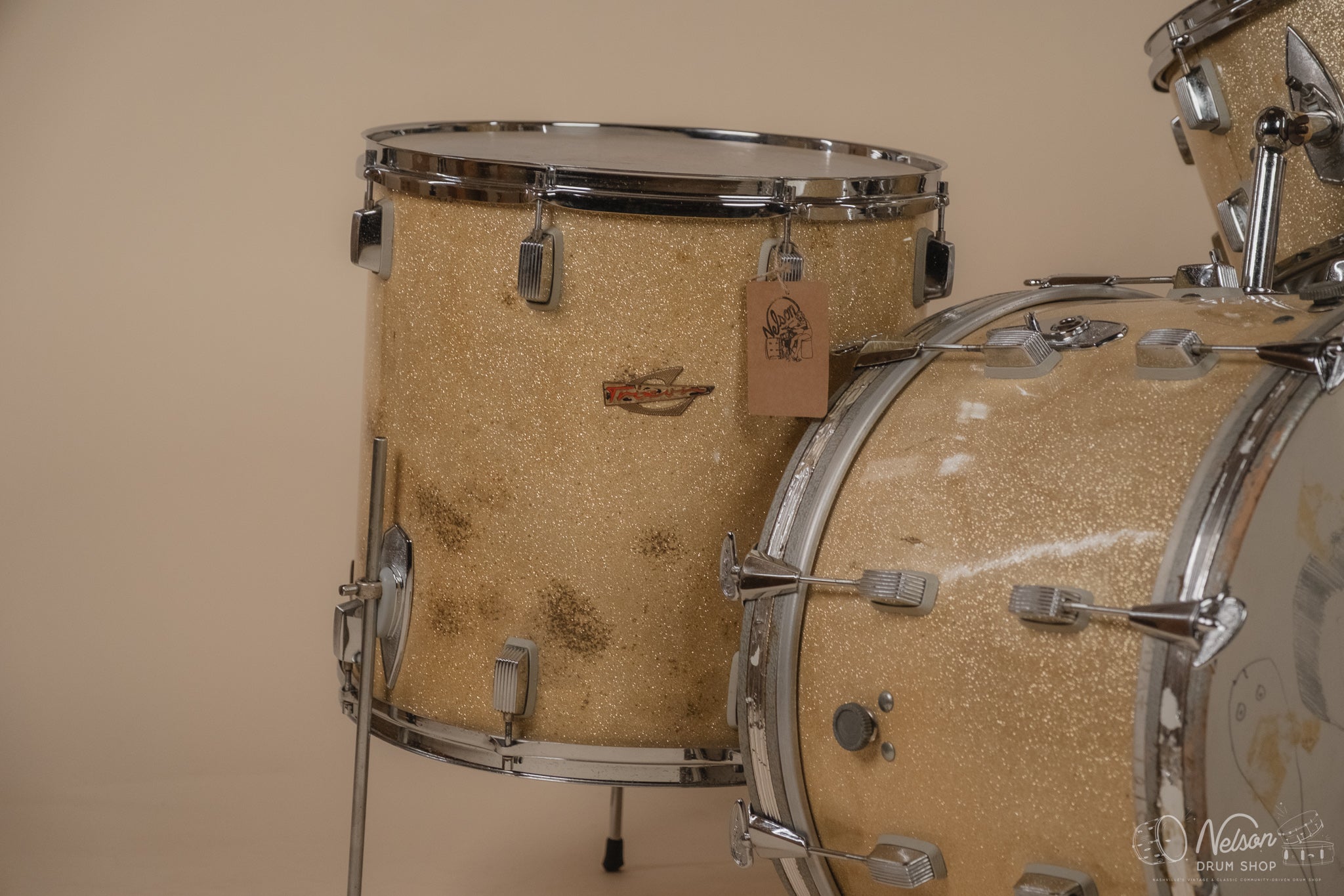 1960s Trixon 'Speedfire' in Golden Glass Sparkle - 14x16/20, 9x13