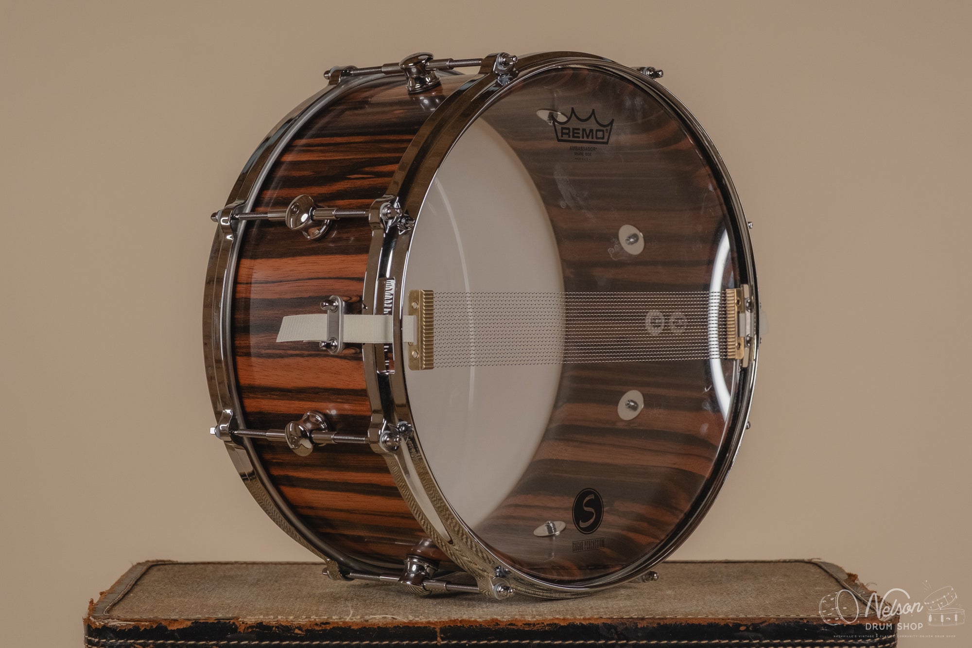 Used Sugar Percussion Macassar Ebony in Natural Oil - 7x14