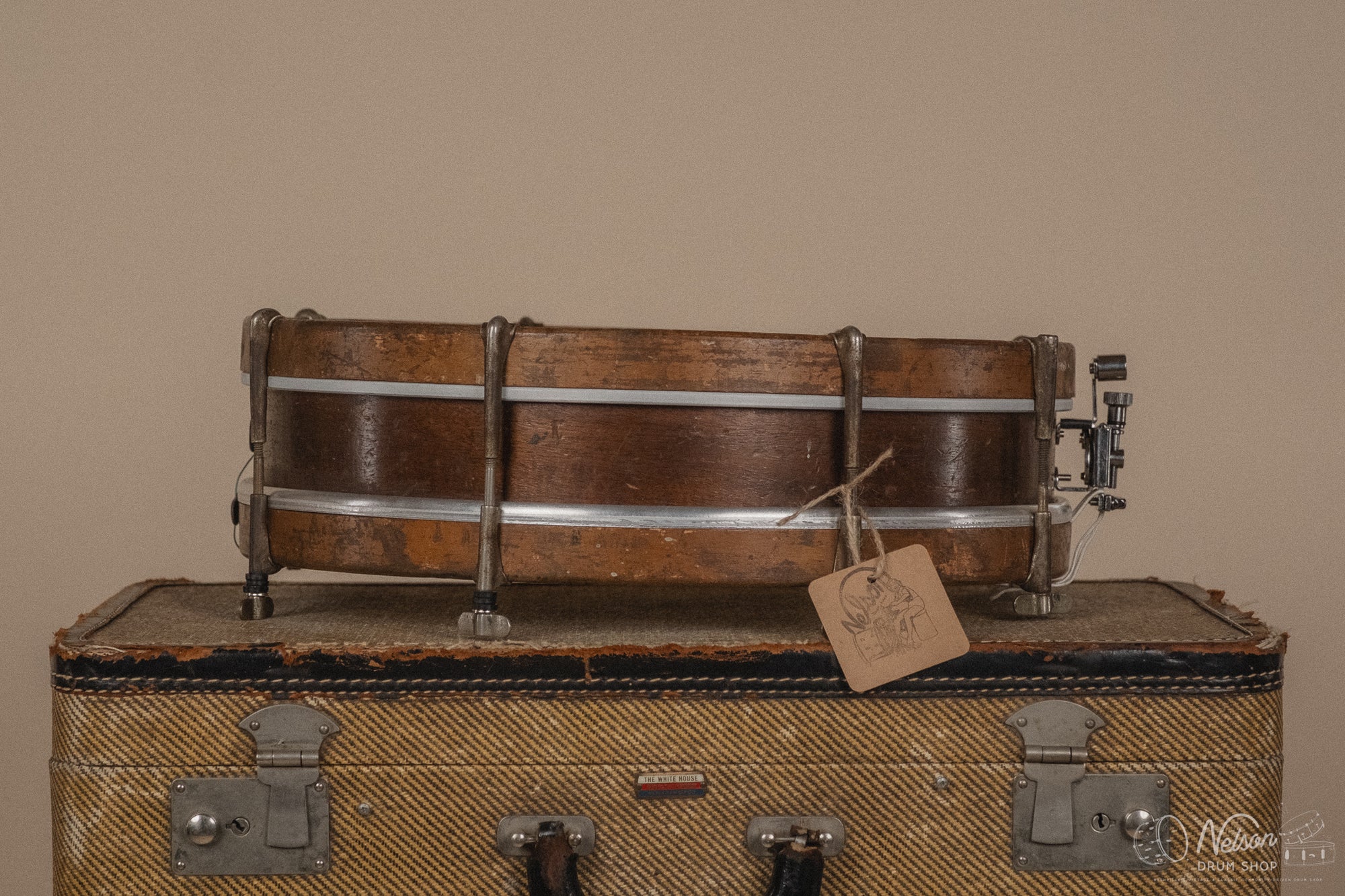 1910s Leedy Solid Mahogany Single Tension Snare - 3.5x15