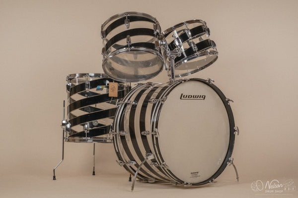 1970s Ludwig Vistalite Pattern C in Smoke/Clear - 14x24, 16x16, 10x14, 9x13