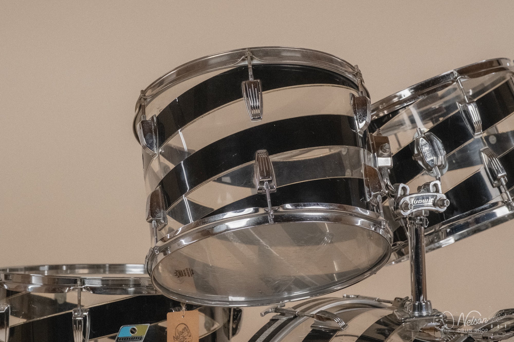 1970s Ludwig Vistalite Pattern C in Smoke/Clear - 14x24, 16x16, 10x14, 9x13