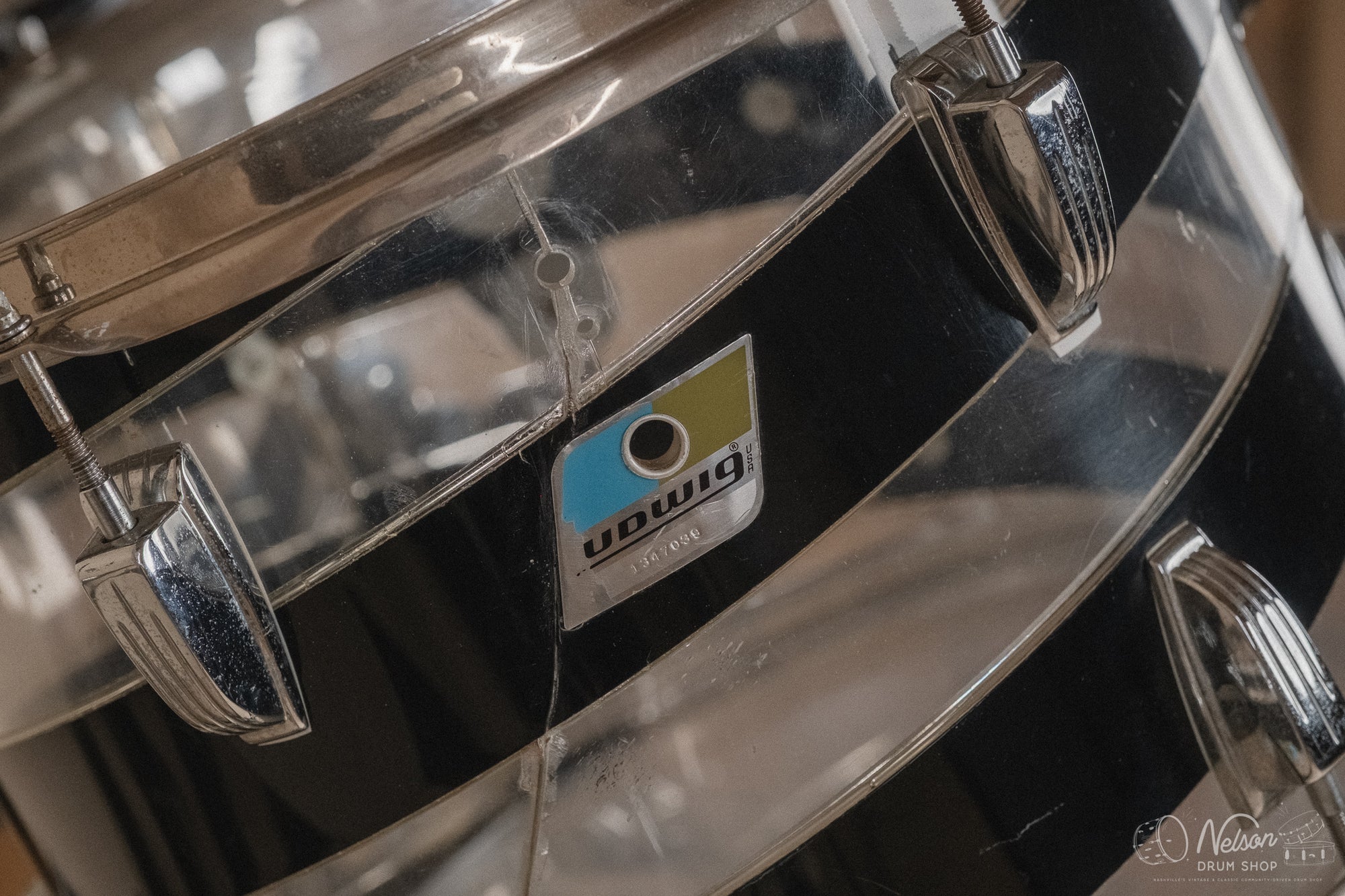 1970s Ludwig Vistalite Pattern C in Smoke/Clear - 14x24, 16x16, 10x14, 9x13