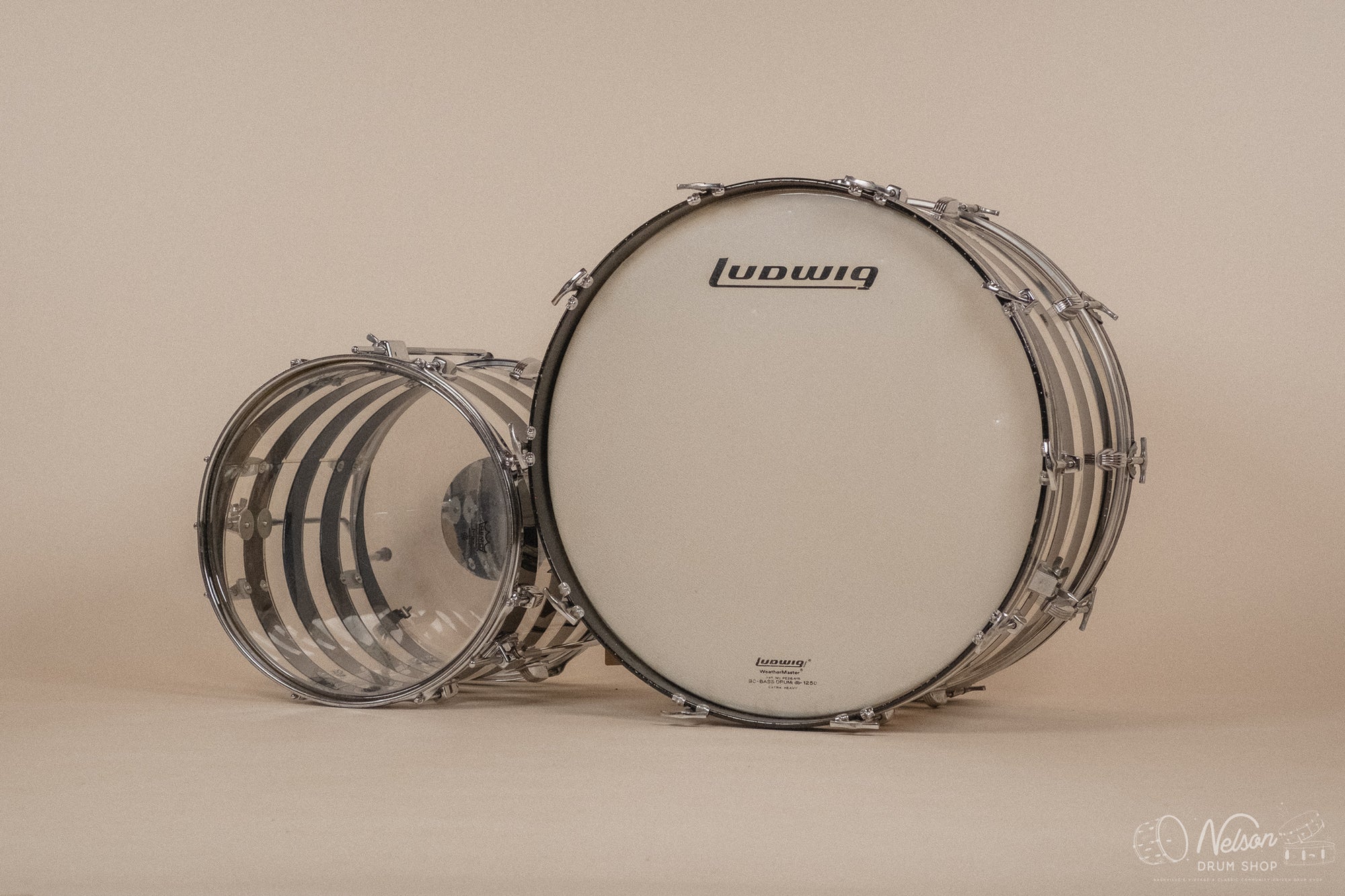 1970s Ludwig Vistalite Pattern C in Smoke/Clear - 14x24, 16x16, 10x14, 9x13