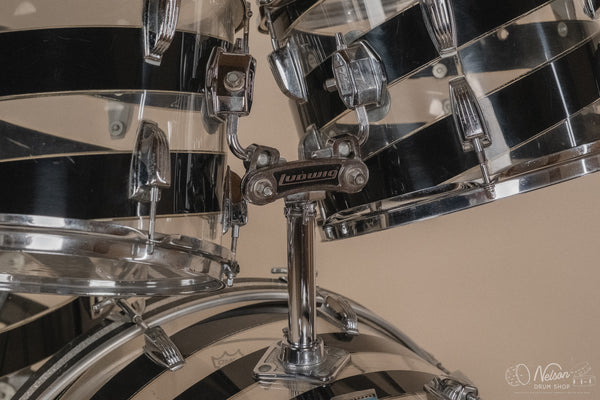 1970s Ludwig Vistalite Pattern C in Smoke/Clear - 14x24, 16x16, 10x14, 9x13