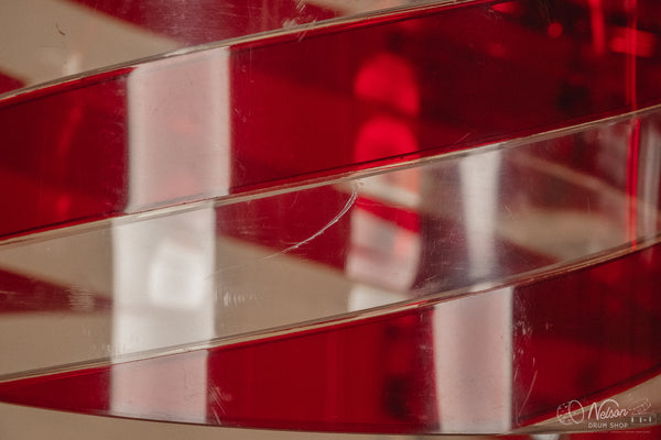 1970s Ludwig Vistalite Pattern C in Red/Clear - 14x22, 9x13ct, 10x14ct, 12x15ct, 14x16ct, 16x16