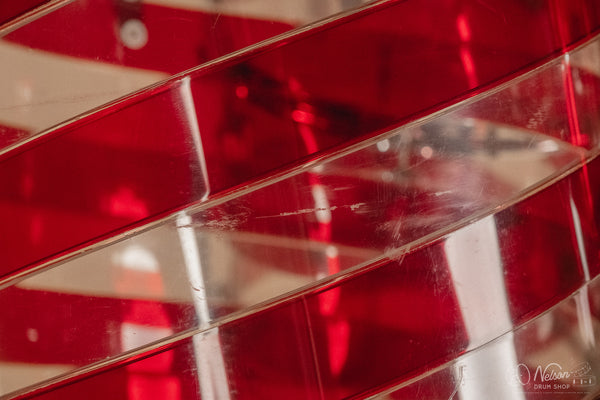 1970s Ludwig Vistalite Pattern C in Red/Clear - 14x22, 9x13ct, 10x14ct, 12x15ct, 14x16ct, 16x16