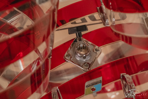 1970s Ludwig Vistalite Pattern C in Red/Clear - 14x22, 9x13ct, 10x14ct, 12x15ct, 14x16ct, 16x16