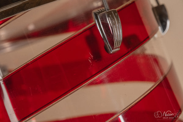 1970s Ludwig Vistalite Pattern C in Red/Clear - 14x22, 9x13ct, 10x14ct, 12x15ct, 14x16ct, 16x16