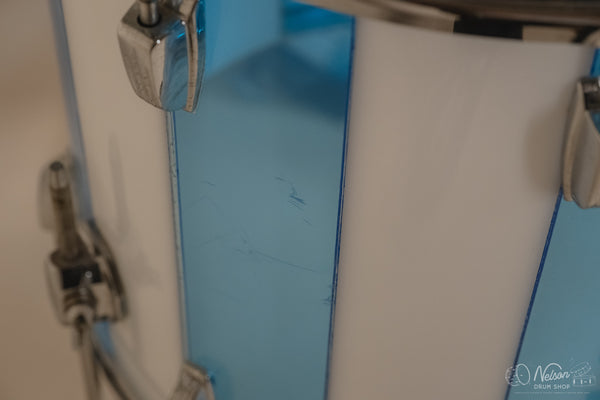 1970s Ludwig Vistalite 'Pattern F' in Blue & White - 14x22, 8x12, 16x16