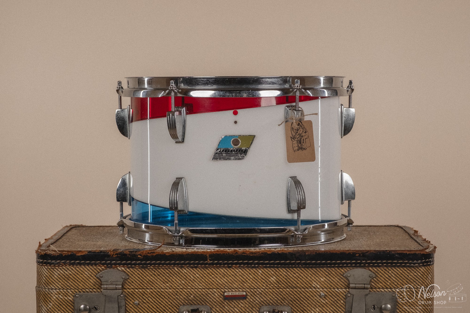 1970s Ludwig Vistalite Pattern D Bicentennial Red/White/Blue - 8x12