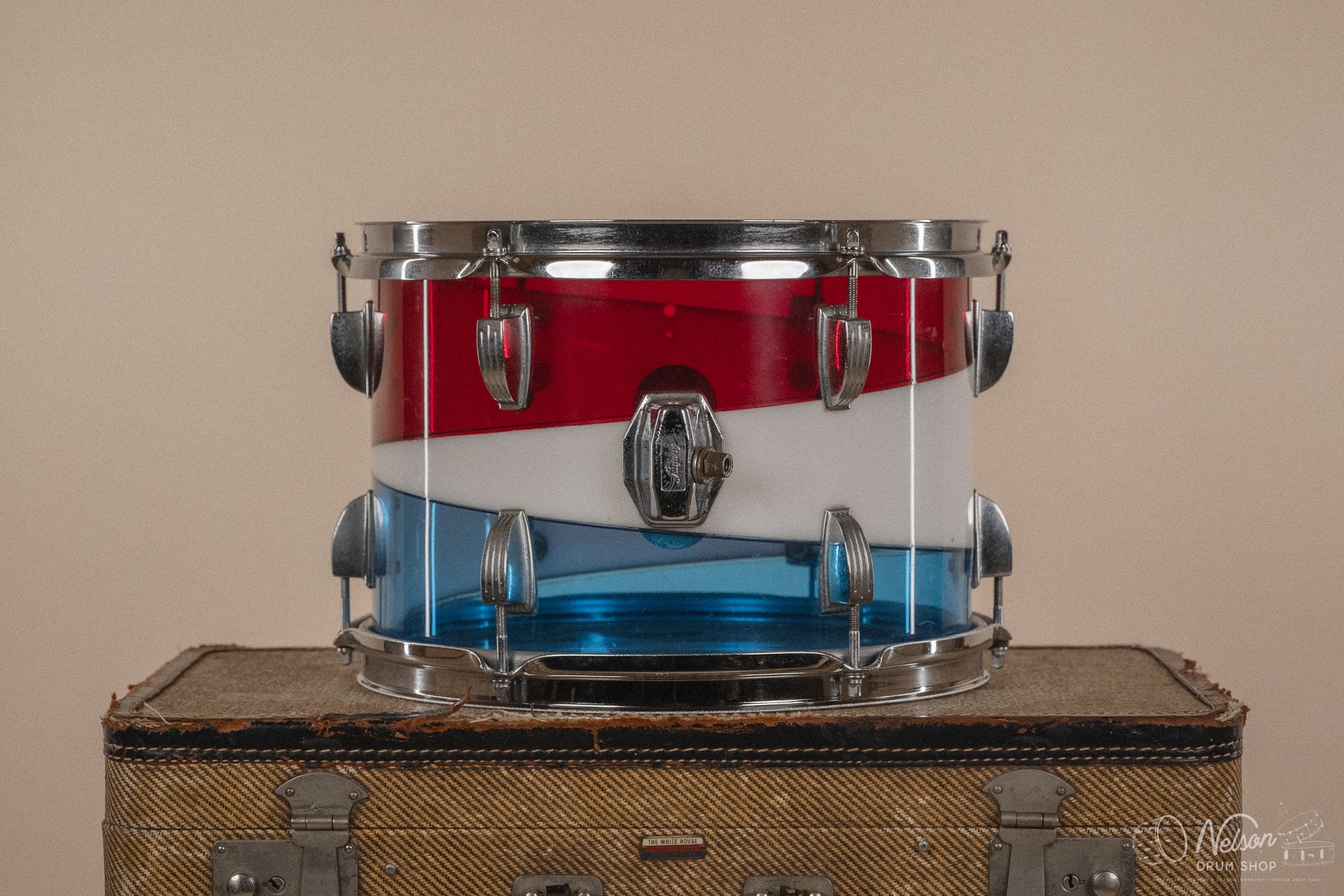 1970s Ludwig Vistalite Pattern D Bicentennial Red/White/Blue - 8x12