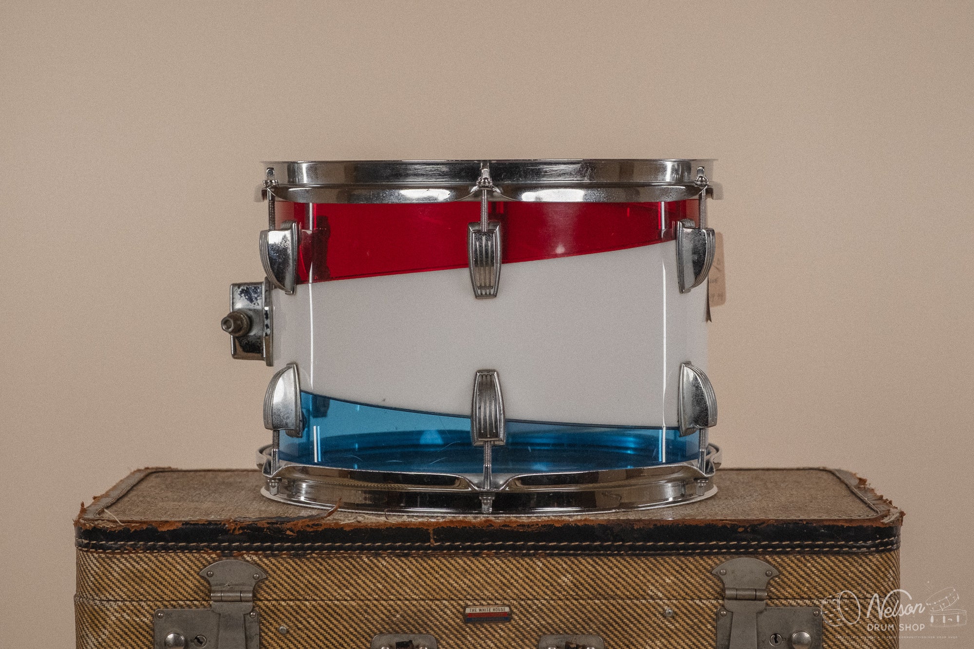 1970s Ludwig Vistalite Pattern D Bicentennial Red/White/Blue - 8x12
