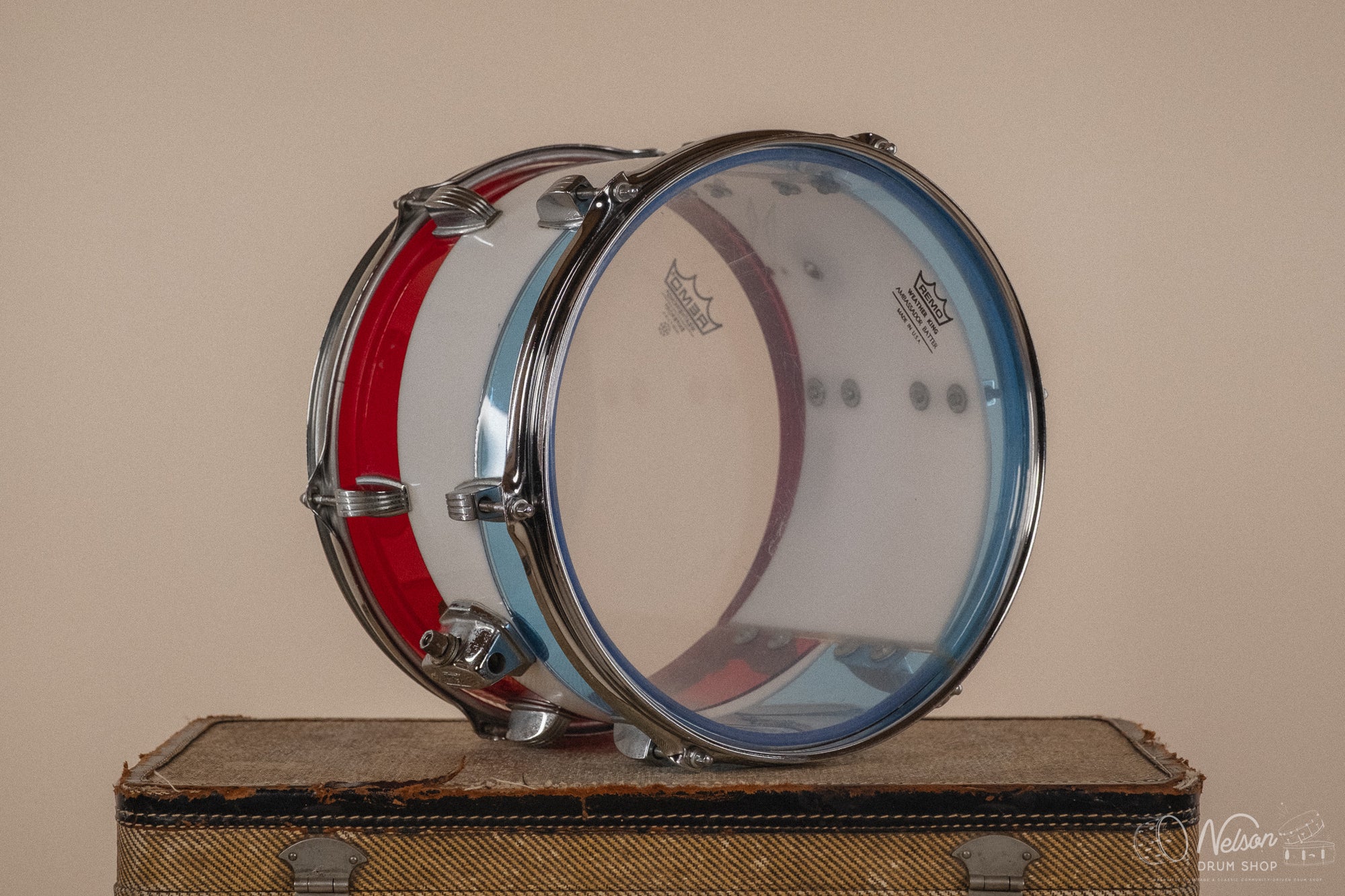 1970s Ludwig Vistalite Pattern D Bicentennial Red/White/Blue - 8x12