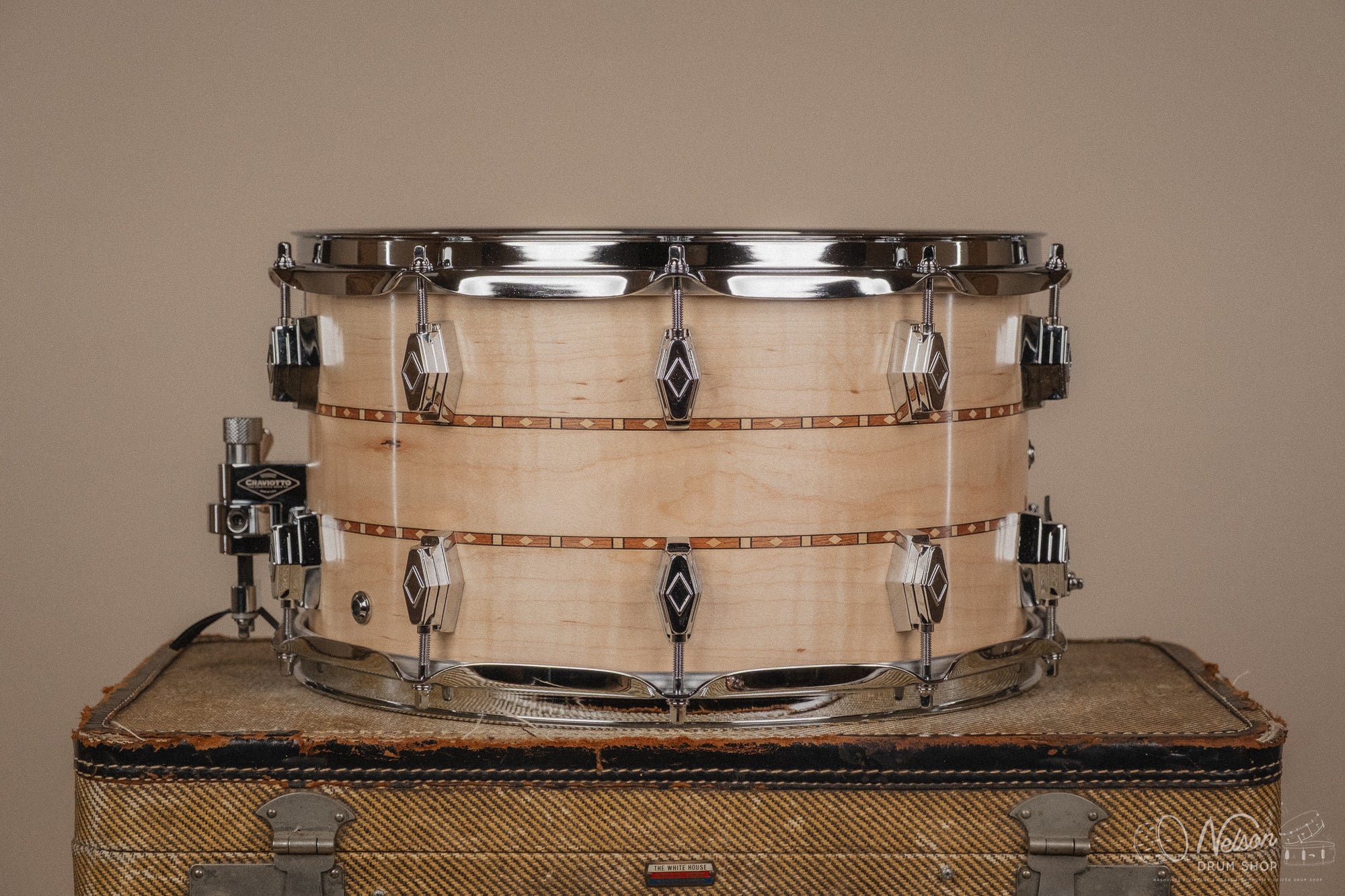 Craviotto Custom Shop Maple w/ Double Walnut Inlays - 8x14