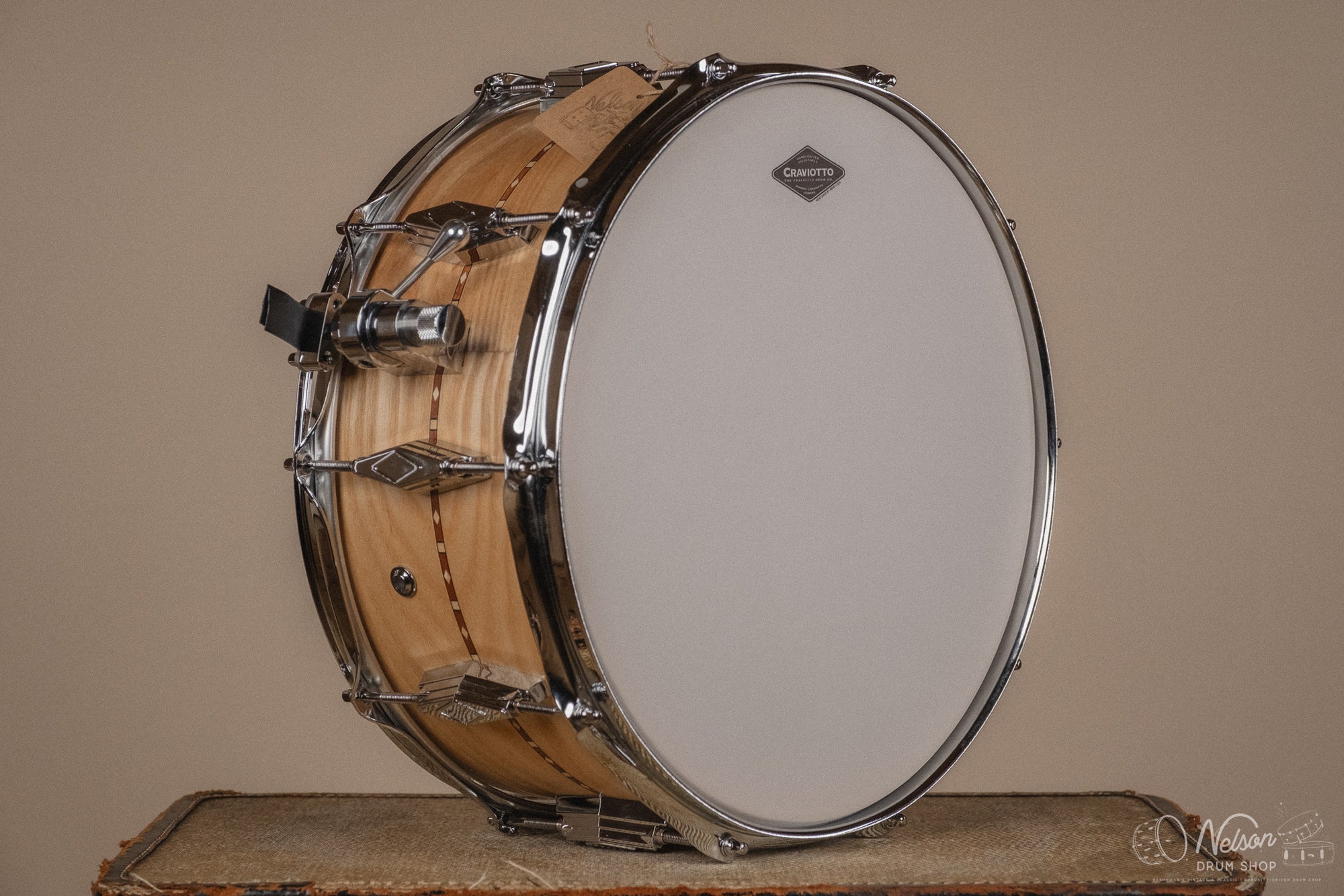 Craviotto Custom Shop Ash w/ Walnut Inlay - 6.5x14
