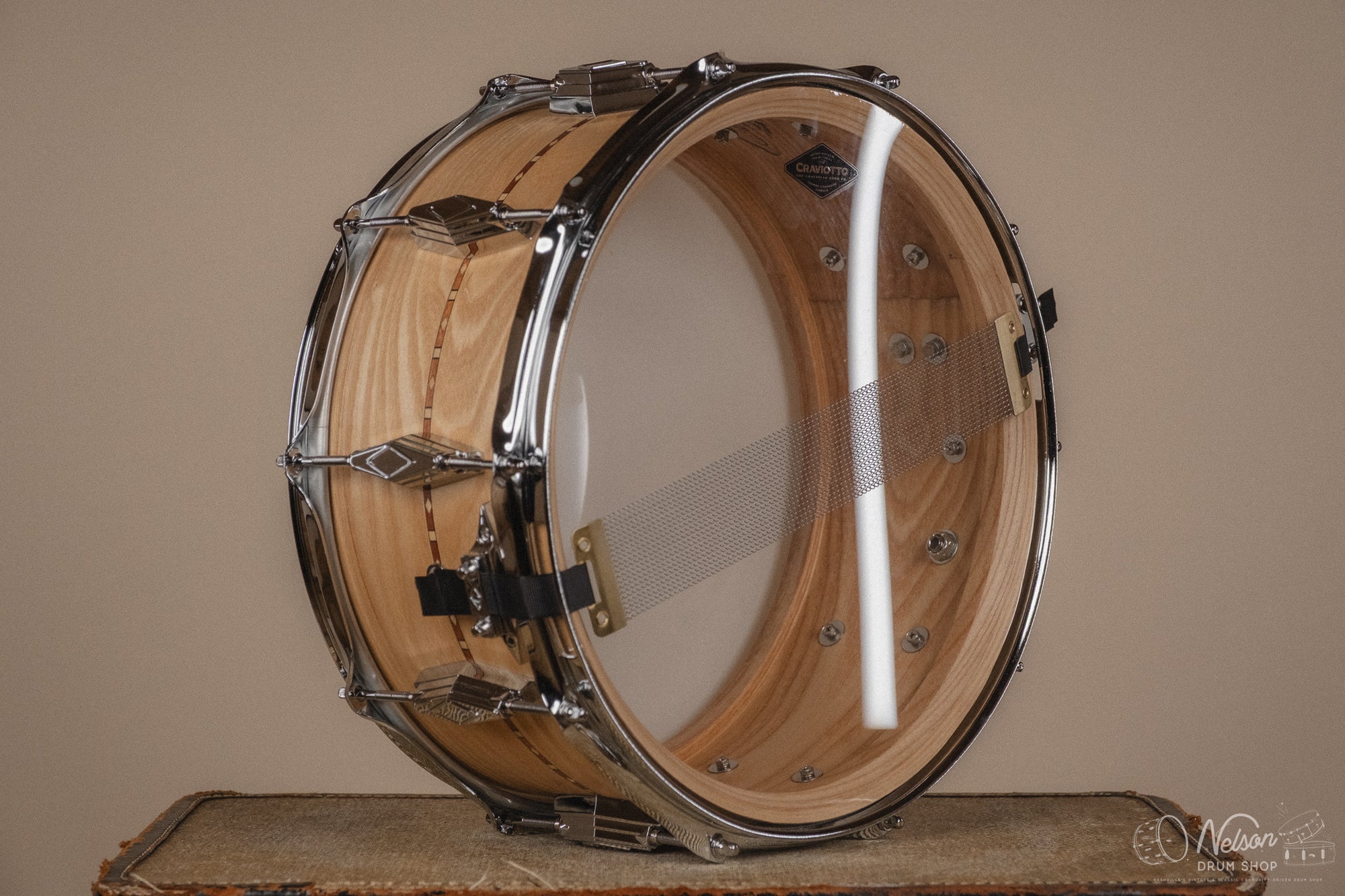 Craviotto Custom Shop Ash w/ Walnut Inlay - 6.5x14