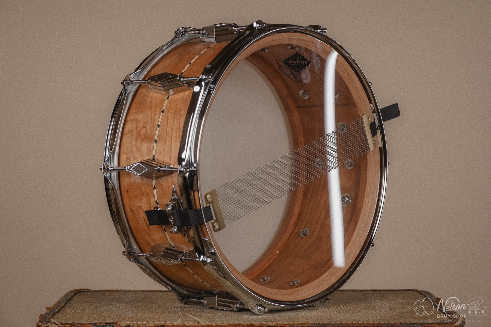 Craviotto Custom Shop  Cherry w/ Maple Inlay - 6.5x14