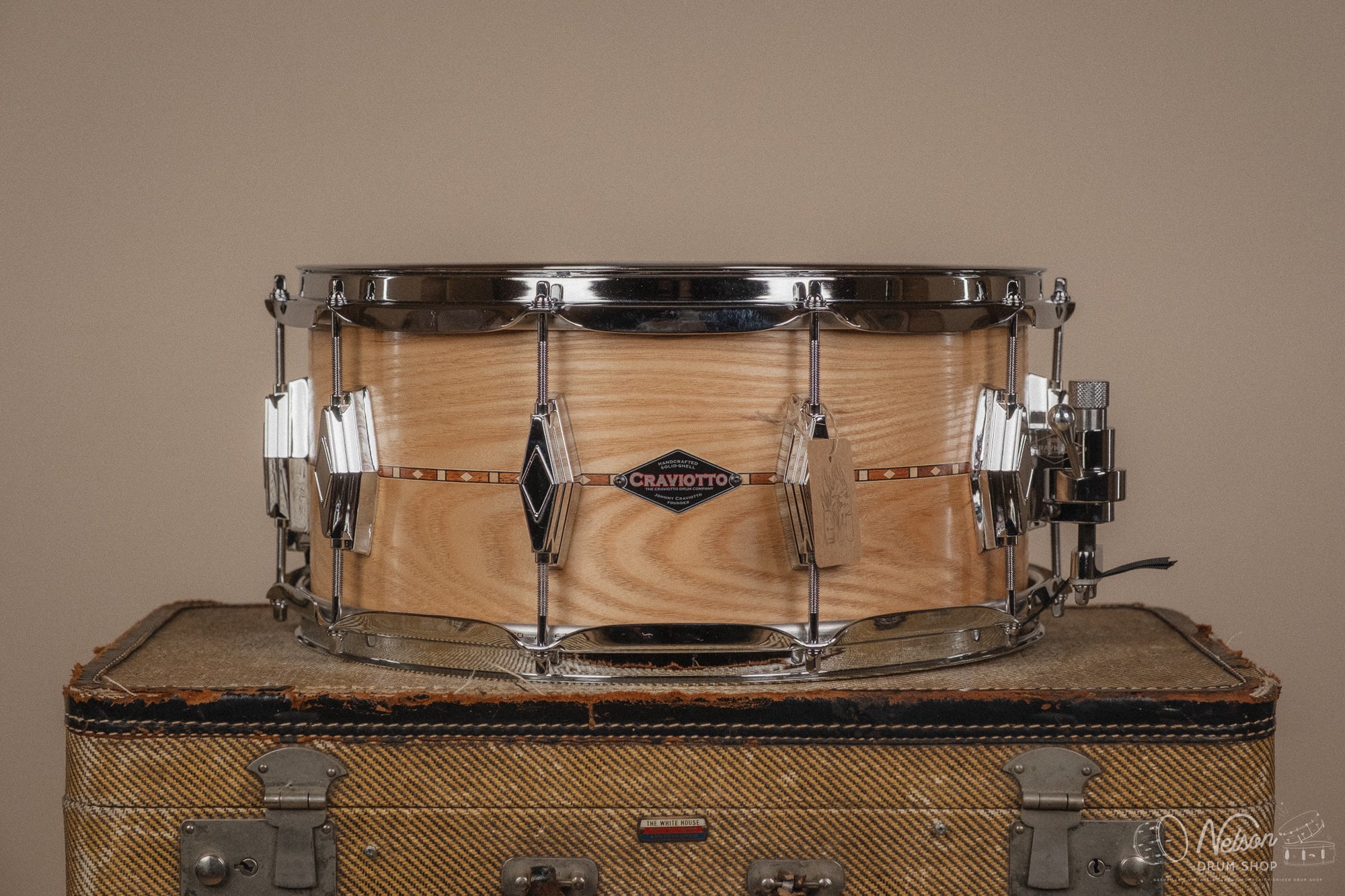 Craviotto Custom Shop Ash w/ Walnut Inlay - 7x14