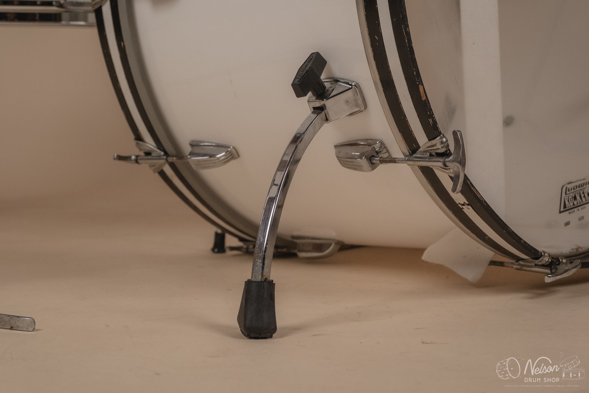 1970's Ludwig 'Power Factory' in White Vistalite - 14x24, 6.5x10, 8x12, 9x13, 10x14, 12x15, 16x18