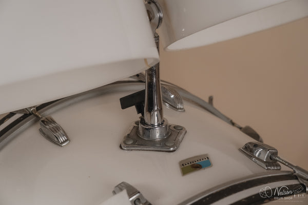 1970's Ludwig 'Power Factory' in White Vistalite - 14x24, 6.5x10, 8x12, 9x13, 10x14, 12x15, 16x18