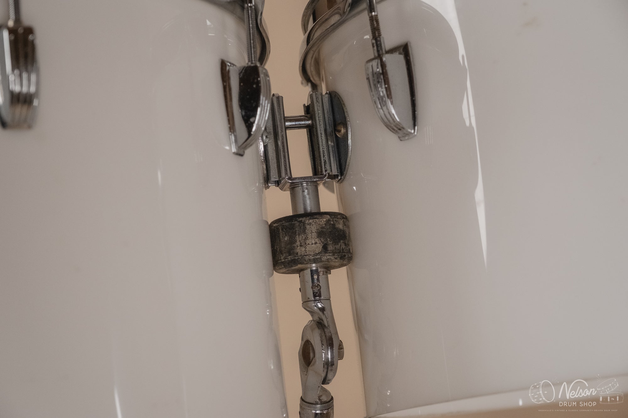 1970's Ludwig 'Power Factory' in White Vistalite - 14x24, 6.5x10, 8x12, 9x13, 10x14, 12x15, 16x18