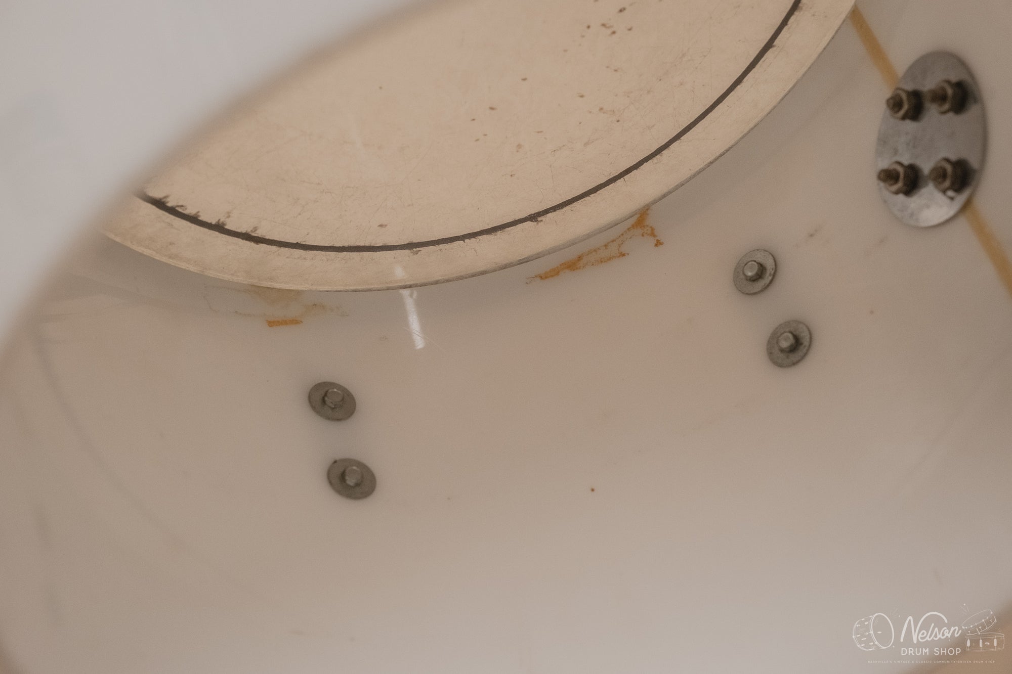 1970's Ludwig 'Power Factory' in White Vistalite - 14x24, 6.5x10, 8x12, 9x13, 10x14, 12x15, 16x18