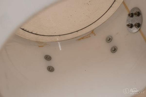 1970's Ludwig 'Power Factory' in White Vistalite - 14x24, 6.5x10, 8x12, 9x13, 10x14, 12x15, 16x18