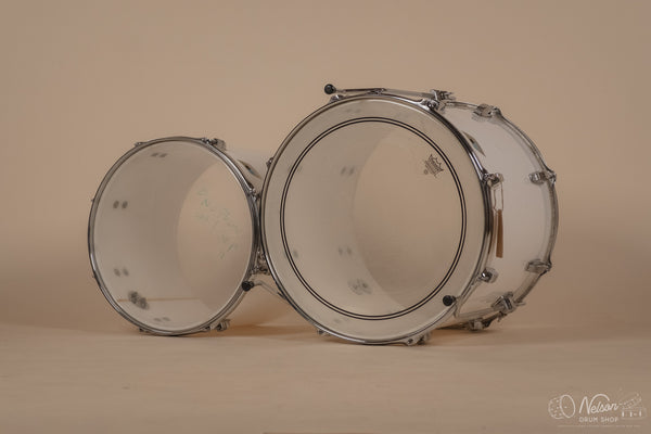 1970's Ludwig 'Power Factory' in White Vistalite - 14x24, 6.5x10, 8x12, 9x13, 10x14, 12x15, 16x18